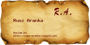 Rusz Aranka névjegykártya