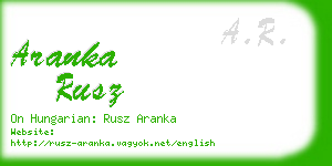 aranka rusz business card